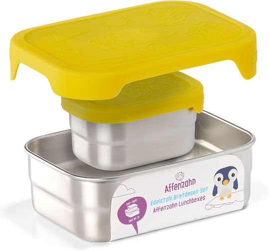 Affenzahn Edelstahl Kinderlebensmittelbehälter Gelbe 16.5 x 12 x 6cm
