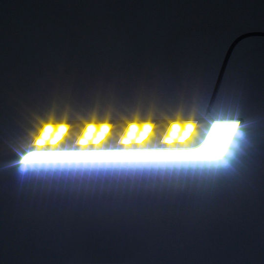 Rectangle Waterproof Daytime Running Lamps Car LED 12V 16cm with White Lighting 2pcs
