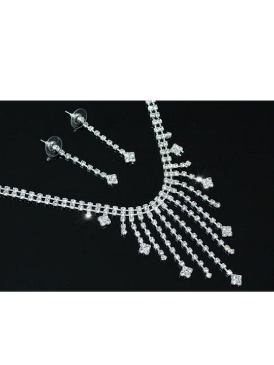 Set Bijuterii Cristal pentru Mireasă Colier & Cercei Faye Lungime Colier 32cm 42cm Reglabil Dimensiune Cercei 4cm Set Bijuterii Cristal pentru Mireasă Colier & Cercei Faye Lungime Colier 32cm 42cm Reglabil Dimensiune Cercei 4cm