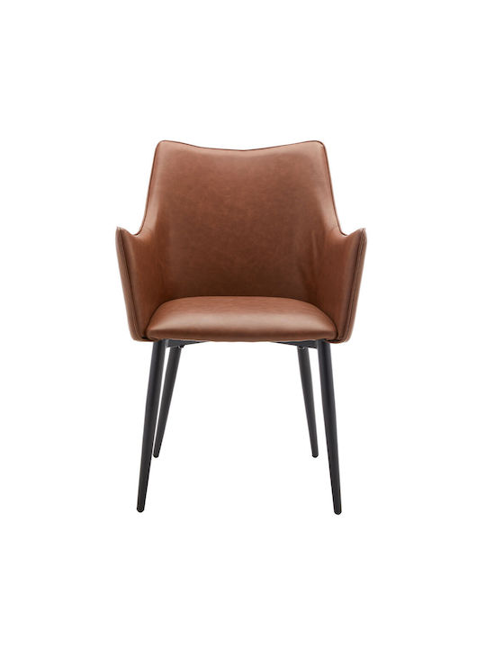 Malone Dining Room Artificial Leather Chair Tabac 46x61x86.5cm