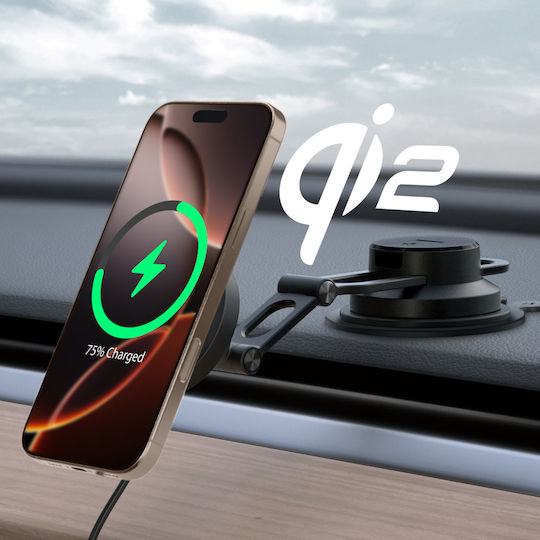 Spigen SGP OneTap Pro 4 Qi2 Car Mobile Mount with Magnet and Wireless Charging MagSafe Black