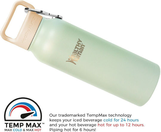 Healthy Human Stein Bottle Thermos Stainless Steel BPA Free 621ml Peppermint