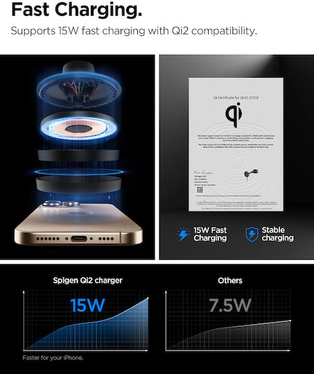 Spigen SGP OneTap Pro 4 Qi2 Car Mobile Mount with Magnet and Wireless Charging MagSafe Black