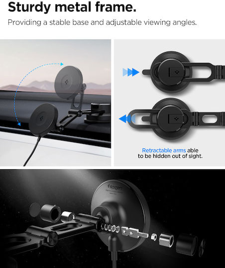 Spigen SGP OneTap Pro 4 Qi2 Car Mobile Mount with Magnet and Wireless Charging MagSafe Black