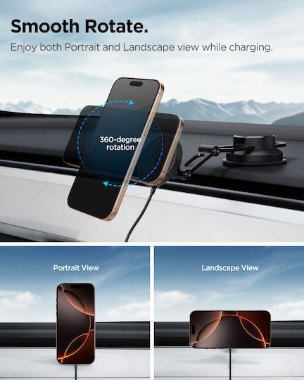 Spigen SGP OneTap Pro 4 Qi2 Car Mobile Mount with Magnet and Wireless Charging MagSafe Black