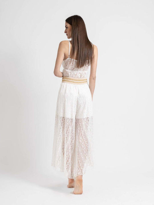 Damen Bluse Baumwolle mit Trägern White
