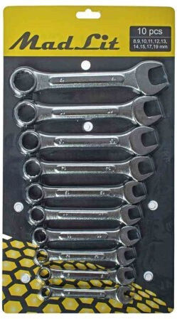 Set Flat Ring Wrenches 8-19mm 10 Elements