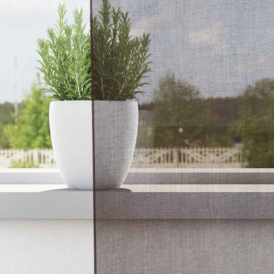 vidaXL Σετ Κουρτίνες με Τιράντες Voile Καφέ 140x225εκ.