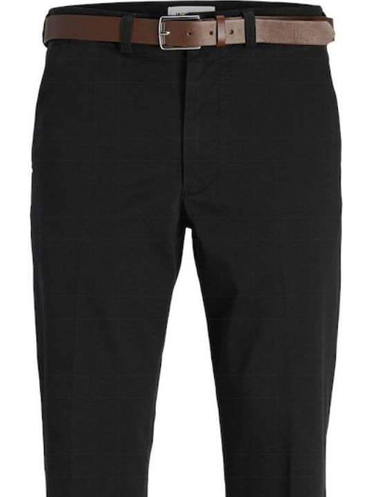 Men's Chino Elastic Regular Fit Trousers Black