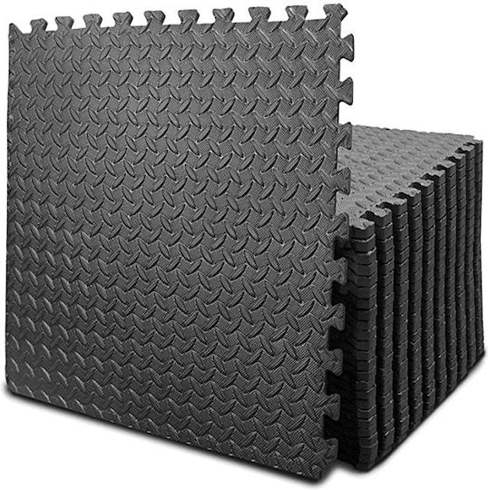 Rage Boden Puzzle Fitnessstudio Schwarz 60x60x2.5cm 4Stück