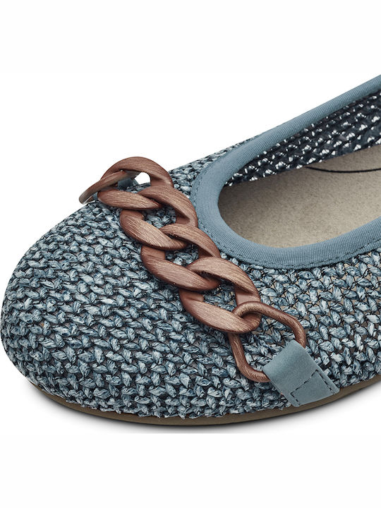 Synthetic Leather Ballerinas Softline Light Blue