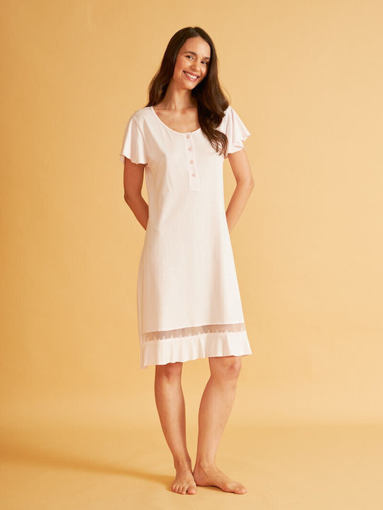 Harmony Winter Damen Nachthemd Pink