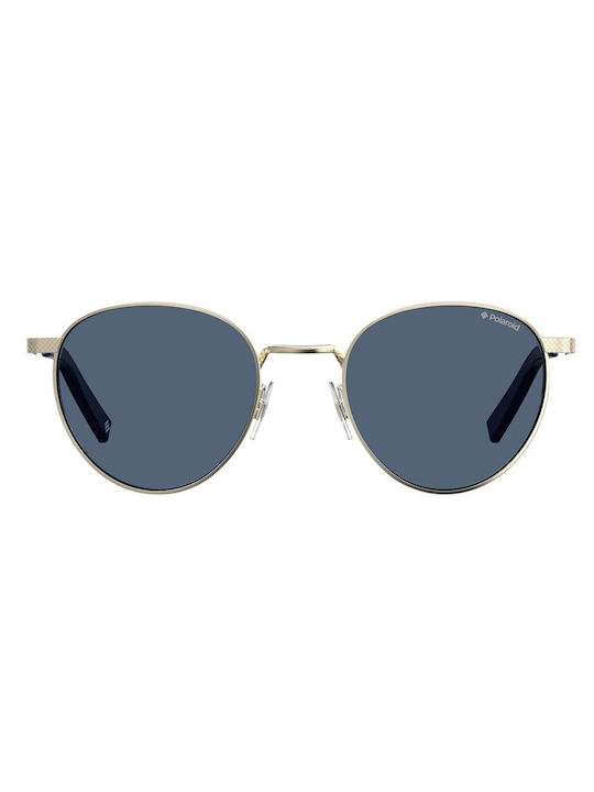 Polaroid Men's Sunglasses with Gold Metal Frame and Blue Lens PLD2082/S X3Y/GC