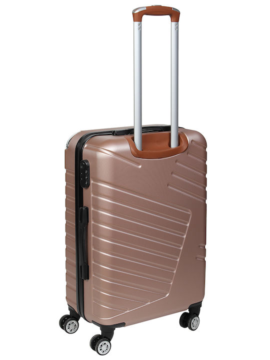 Keskor Mittlerer Hartschalenkoffer Rose Gold mit 4 Rädern Höhe 64cm
