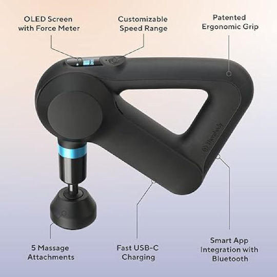 Therabody Gun Massage for the Neck, the Head, the Waist, the Back, the Legs, the Body & the Hands with Vibration Black