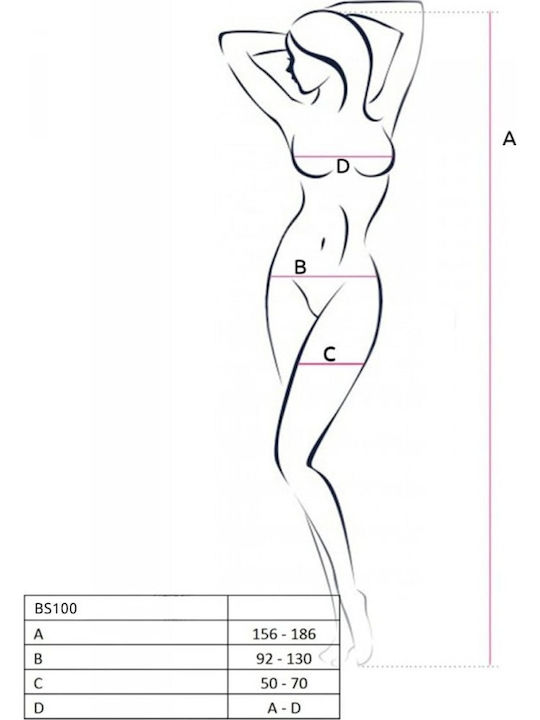 Bodystocking Passion Bs100 Negru Negru