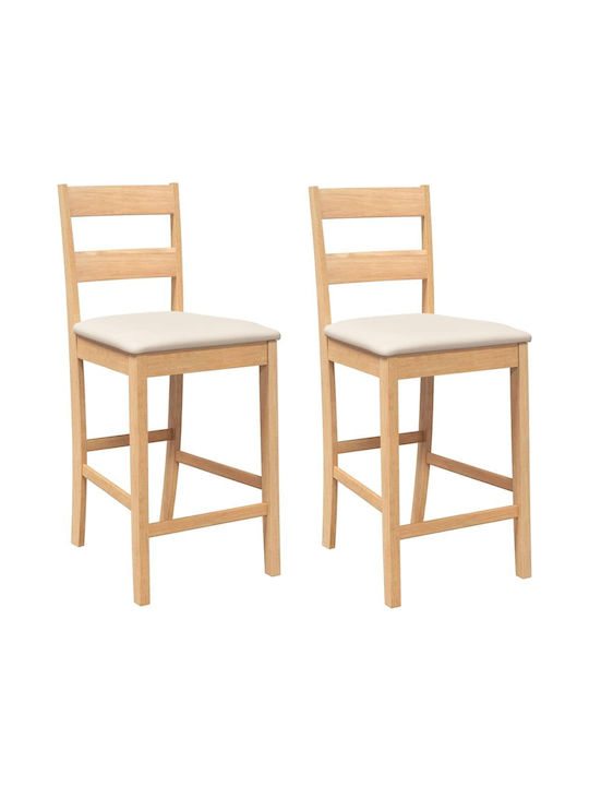 Stool Bar with Backrest Wooden Coffee 2pcs 41.5x48x95cm