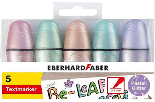 Eberhard Faber Glitter Mini Textmarker Mehrfarbig 5Stück
