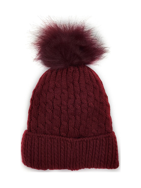 Kids Beanie Knitted Red