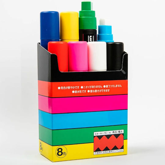 Uni-Ball Posca PC-17K Permanent Markers 15mm Multicolour 8pcs