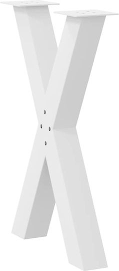 vidaXL Метално Кракче За Мебел 2 Бройки Подходящо За Маса / Малка Маса / Офис 50x72x72см Бяло