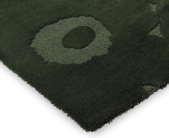 Marimekko Unikko Teppich Rechteckig Synthetisch,Polyester/Cotton/Leather Dark Green
