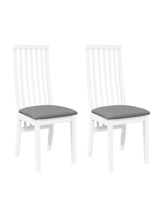 Dining Room Wooden Chair White 41x48.5x101cm 2pcs