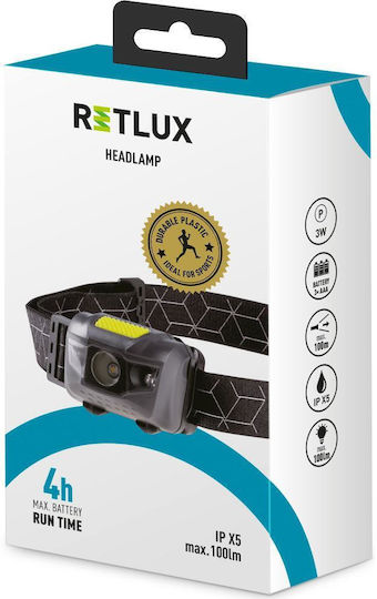 Retlux Φακός Κεφαλής LED IPX5 με Μέγιστη Φωτεινότητα 100lm