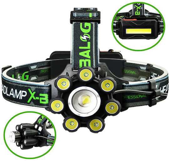 X-Balog Lumină de lucru și de sit, cu baterie Lanternă Frontală LED cu Luminozitate Maximă 3350lm BL-T81-B6-T6