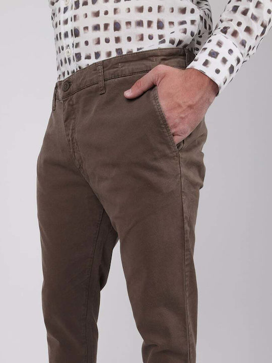 Παντελόνι Chino Ελαστικό σε Slim Εφαρμογή Καφέ