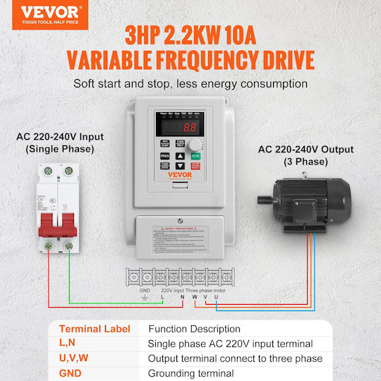 Vevor Κινητήρας Βιομηχανικών Εγκαταστάσεων BPDSQ3HP0000FEVFCV7