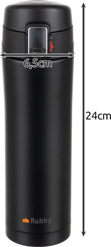 Ruhhy Pahar Termos Oțel inoxidabil 440ml Negru