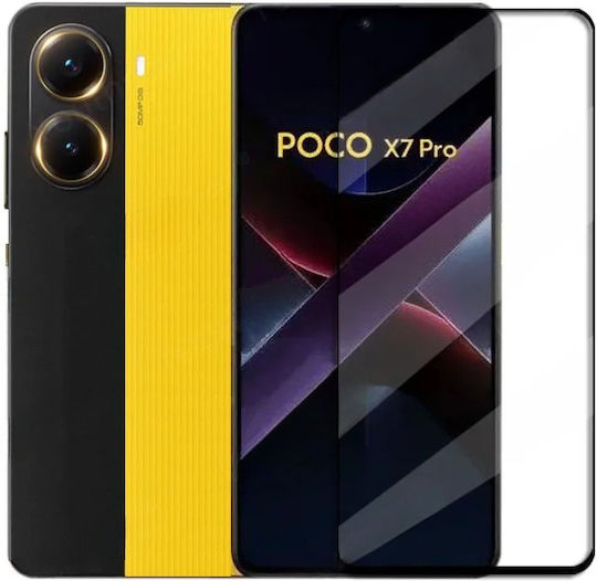 3D 0.3mm Vollkleber Vollflächig gehärtetes Glas Schwarz (Poco X7 Pro)