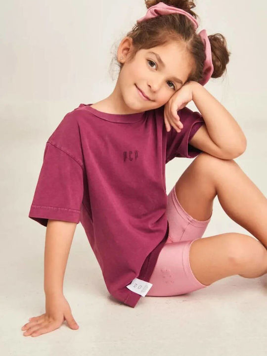 Kids Legging Cycling Short Warm Pink Amaryllis