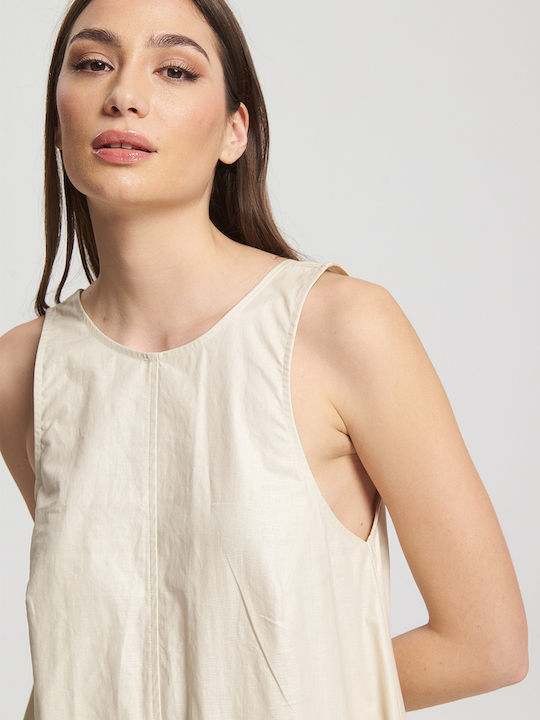 Καλοκαιρινό Midi Φόρεμα Beige