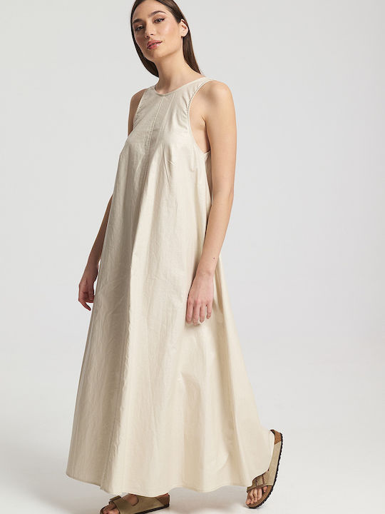 Καλοκαιρινό Midi Φόρεμα Beige