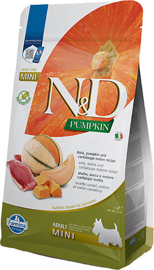 Farmina N&D Pumpkin Adult Mini 2kg Dry Food Grain-Free & Gluten-Free for Adult Small Breed Dogs with Pumpkin and Duck