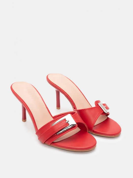 Luigi Heel Mules Red