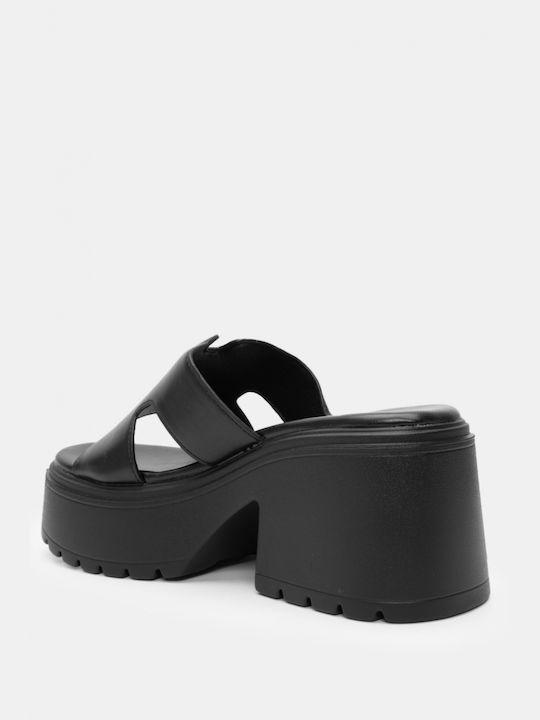 Luigi Heel Mules Black