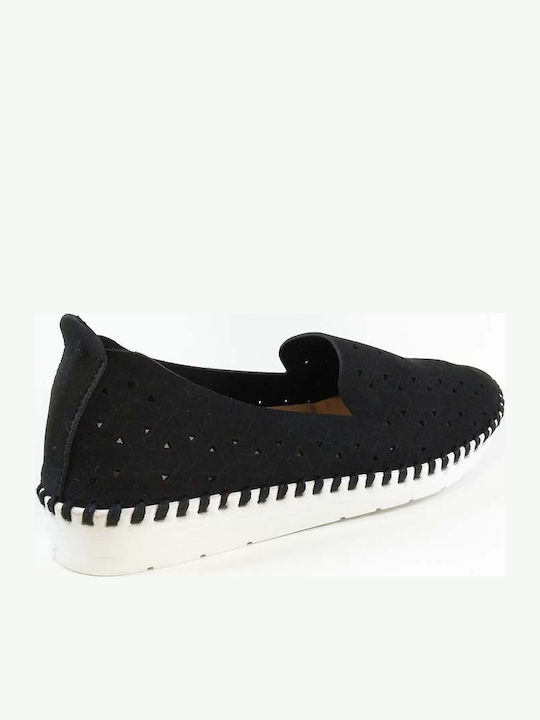 Ανατομικά Γυναικεία Slip-On από Συνθετικό Δέρμα Μαύρα