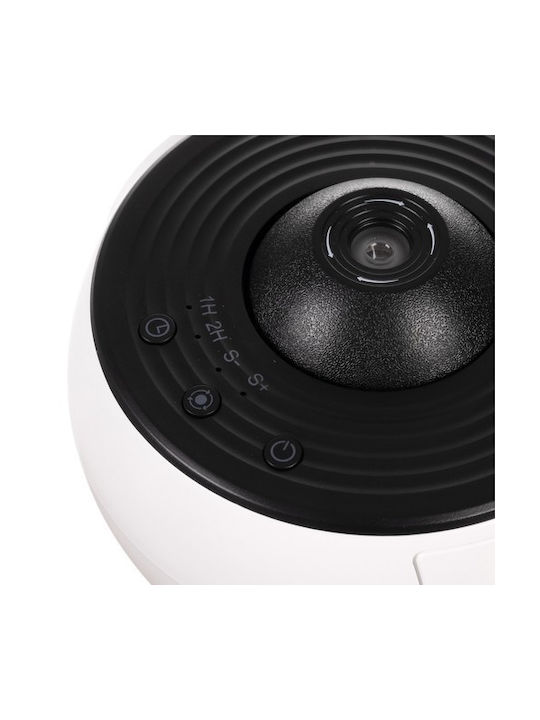 Izoxis Led Περιστρεφόμενο Παιδικό Φωτιστικό Projector με Προβολή Αστεριών Λευκό 11x11cm