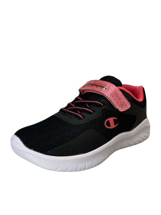 Softy Evolve G Ps Low Cut Kids Sports Shoes Running with Hoop & Loop Closure Black