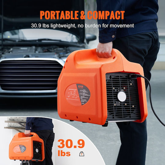 Vevor 1 Hp Refrigerant Recovery Machine Portable Dual Cylinder AC Recovery Machine High Pressure Protection 220-240v 50hz HVAC Refrigerant Liquid Vapor Recovery Machine Car Air Conditioning