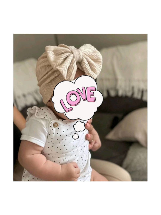 Children's Baby Soft Hair Turban Bow 0-8 Years Rib Pink