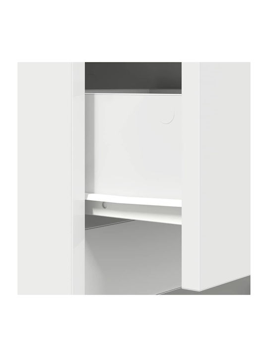 Κομοδίνο Ξύλινο Λευκό 39x35x125cm