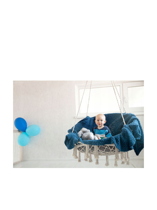 Leagăn Suspendat 2 Sloturi Material Textil Bej Greutate Maximă Suportată Până La 300kg L130xA73xÎ100cm