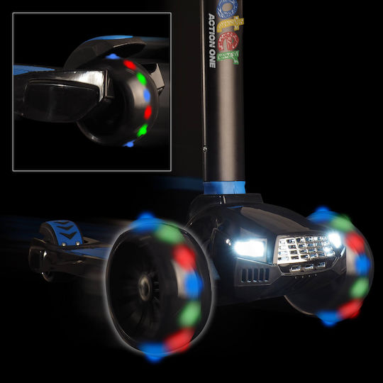 Action One Kids 3-wheel Scooter Lights Wander Blue