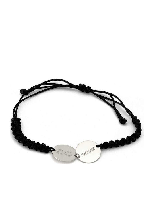Goldsmith Women's Bracelet Macrame with design Infinity made of Cord