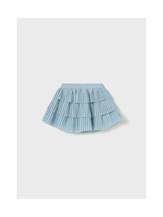 Mayoral Kids Pleated Tulle Skirt Blue