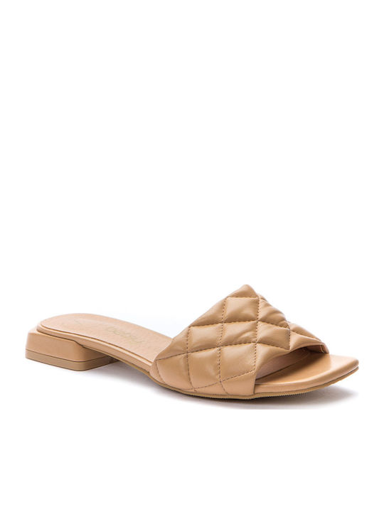 Women's Flat Sandals in Beige Color